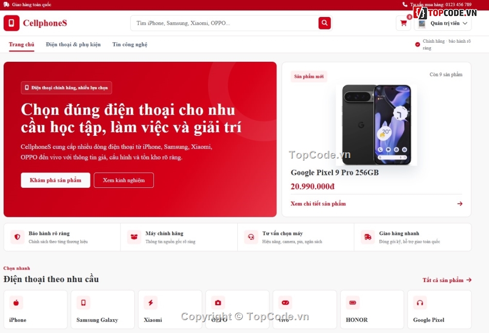 full báo cáo,báo cáo,web bán điện thoại